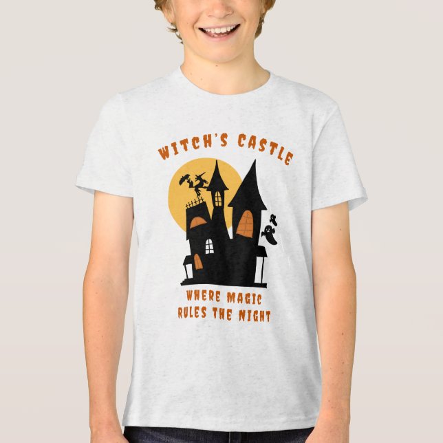 Halloween Hexenschloss Kinder T - Shirt Magische N (Vorderseite)