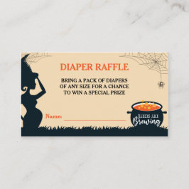Halloween Hexentwins Baby Duschdusche Windel Raffl Begleitkarte