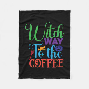 Halloween Hexenweg zur Kaffee Fleecedecke