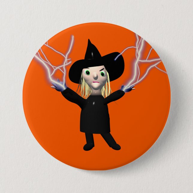 Halloween-Hexenzauber Button (Vorderseite)