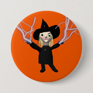 Halloween-Hexenzauber Button