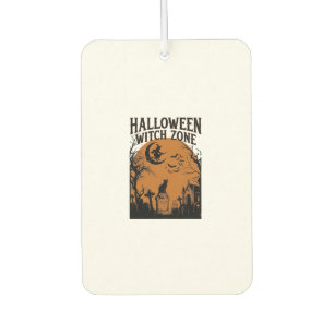 Halloween Hexenzone Schwarze Katze Friedhof Fleder Autolufterfrischer