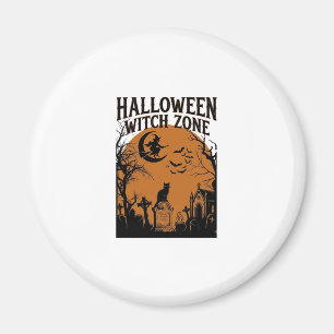 Halloween Hexenzone Schwarze Katze Friedhof Fleder Magnet