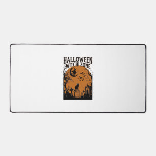 Halloween Hexenzone Schwarze Katze Friedhof Fleder Schreibtischunterlage
