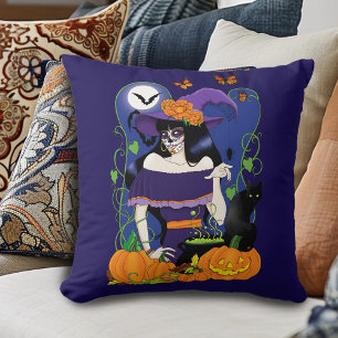 Halloween Hexenzuckerskull Kissen
