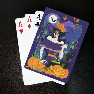 Halloween Hexenzuckerskull Spielkarten
