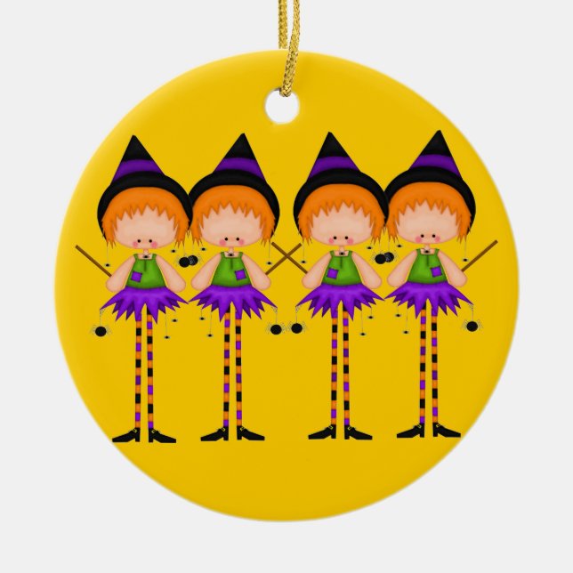 Halloween-Hexeverzierung Keramikornament (Vorne)