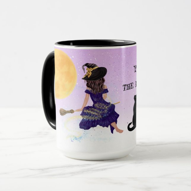 Halloween hielt das beste Hexenmädchen Tasse (Vorderseite Links)