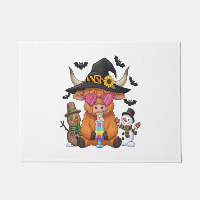 Halloween Highland Cow (2) Fußmatte (Vorderseite)