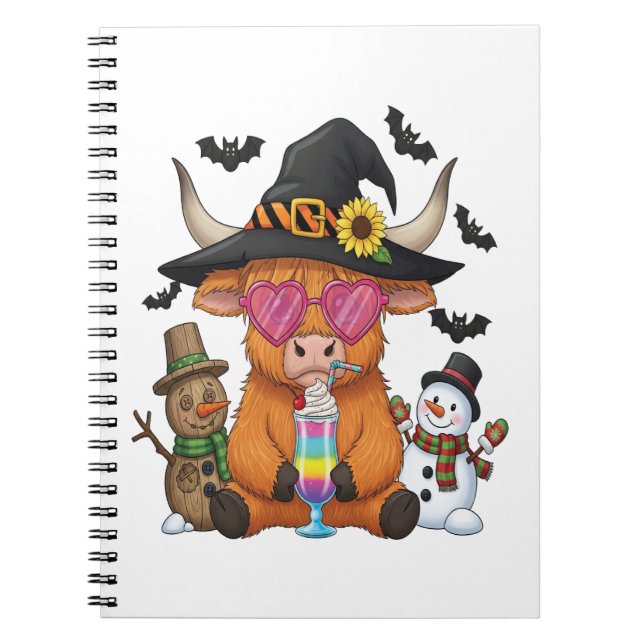 Halloween Highland Cow (2) Notizblock (Vorderseite)