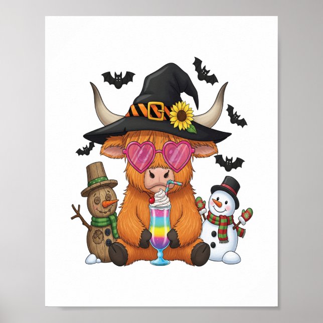Halloween Highland Cow (2) Poster (Vorne)