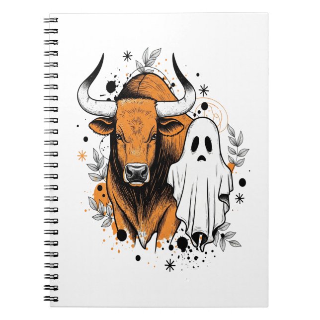 Halloween Highland-Kuh Süßer Herbst Notizblock (Vorderseite)