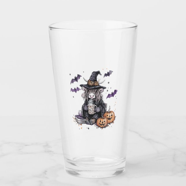 Halloween Highland-Rind Glas (Vorderseite)
