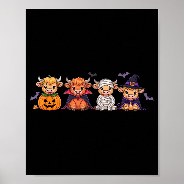 Halloween Highland-Rind Poster (Vorne)