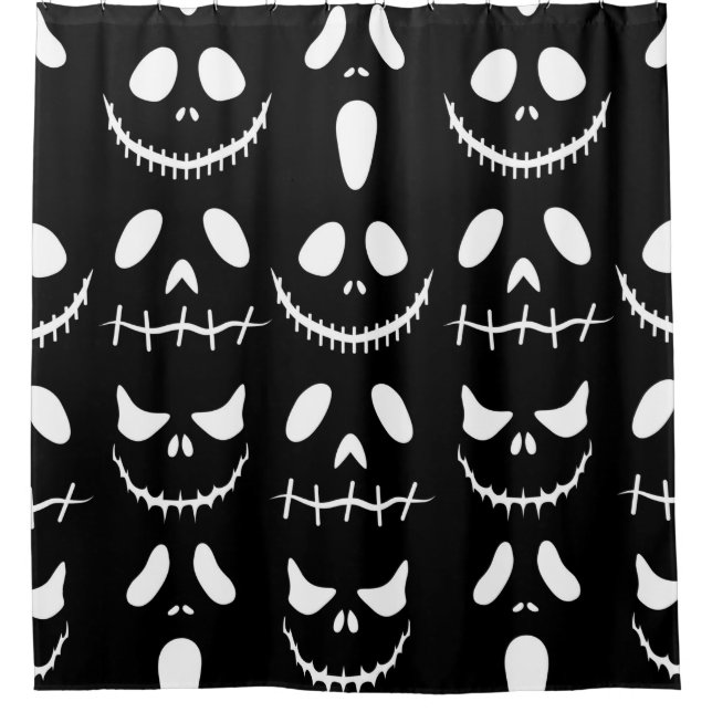 Halloween Hintergrund. Nahtloses Muster mit Halbwe Duschvorhang (Vorderseite)