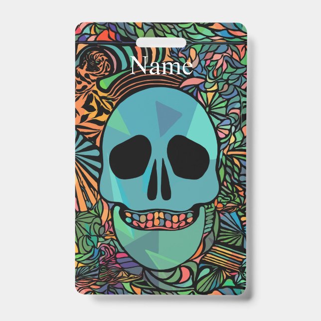 Halloween Hippie Skull Thunder_Cove Ausweis (Vorderseite)