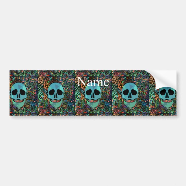 Halloween Hippie Skull Thunder_Cove Autoaufkleber (Vorne)