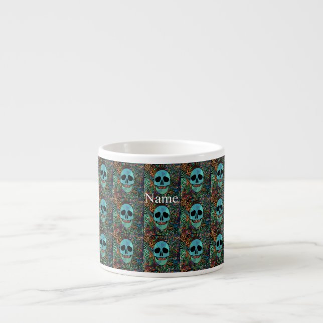 Halloween Hippie Skull Thunder_Cove Espressotasse (Vorderseite)