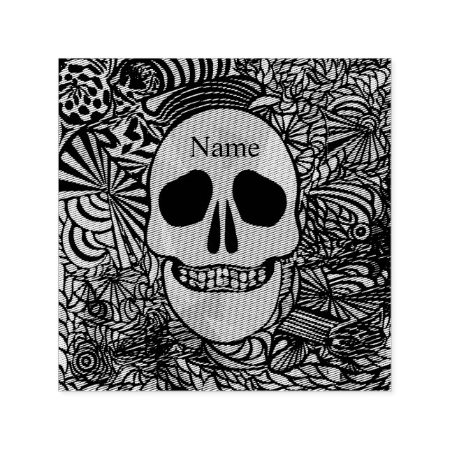 Halloween Hippie Skull Thunder_Cove Permastempel (Design)