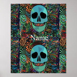 Halloween Hippie Skull Thunder_Cove Poster