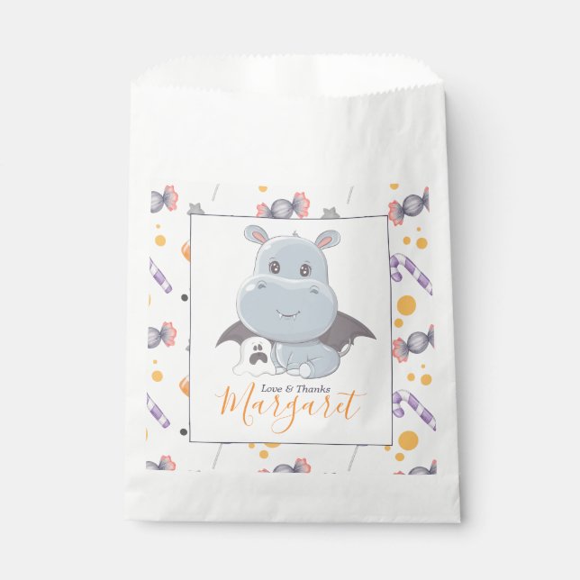 Halloween Hippopotamus Little Boo Baby Dusche Geschenktütchen (Vorderseite)