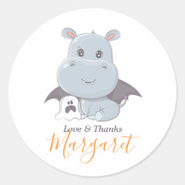 Halloween Hippopotamus Little Boo Baby Dusche Runder Aufkleber