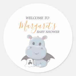 Halloween Hippopotamus Little Boo Baby Dusche Runder Aufkleber