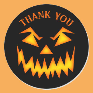 Halloween Hochzeit Danke Beängstigende Kürbislater Runder Aufkleber