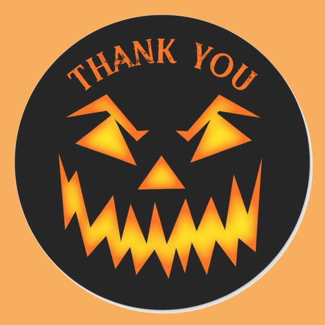 Halloween Hochzeit Danke Beängstigende Kürbislater Runder Aufkleber (Von Creator hochgeladen)