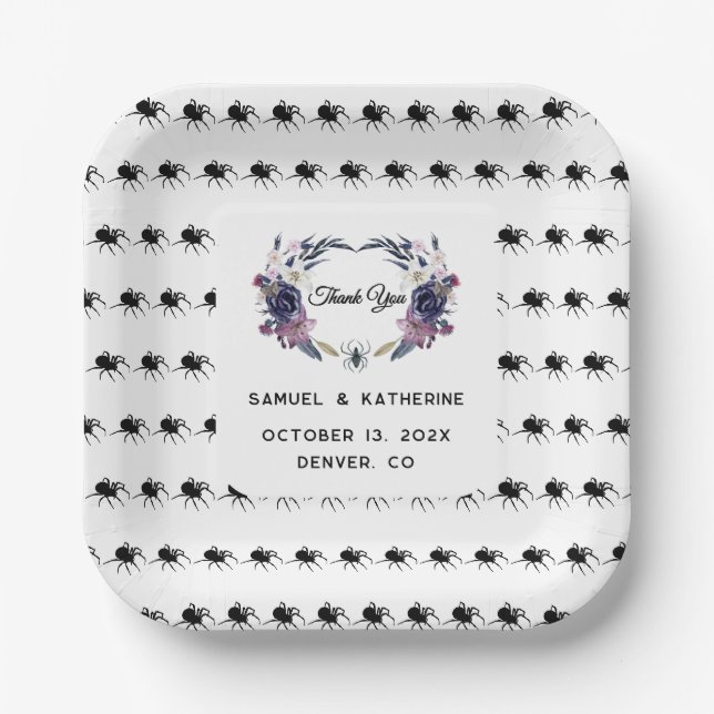 Halloween Hochzeit Pappteller (Vorderseite)