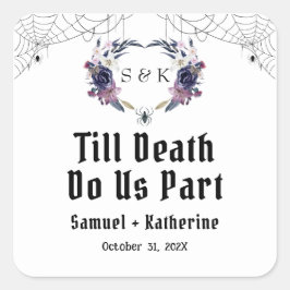 Halloween Hochzeit Quadratischer Aufkleber