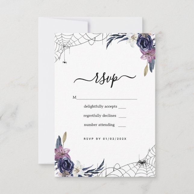 Halloween Hochzeit RSVP Karte (Vorderseite)