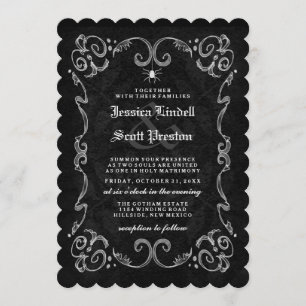 Halloween Hochzeit "Zusammen mit" EMPFANG BACK Einladung