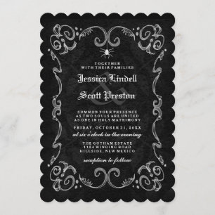 Halloween Hochzeit "Zusammen mit" - NAMEN AUF BACK Einladung