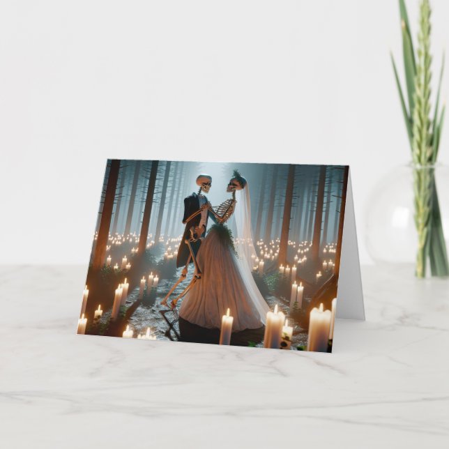 Halloween Hochzeitstanz Karte (Vorderseite)