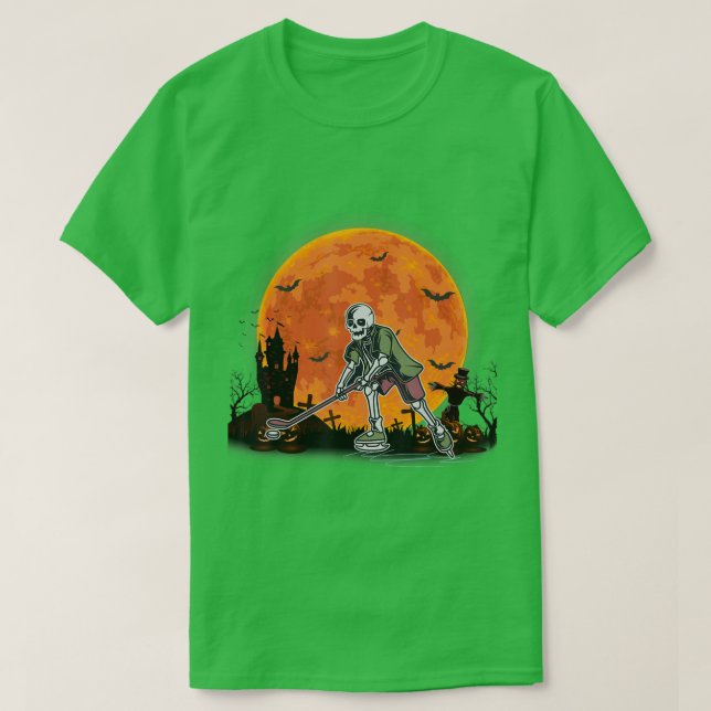 Halloween Hockey Skeleton Hockey Player Halloween T-Shirt (Design vorne)