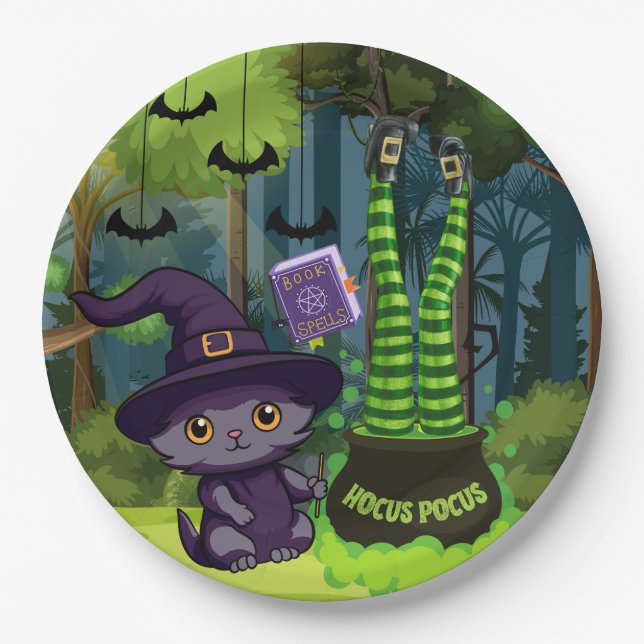 Halloween Hocus Pocus Pappteller (Vorderseite)