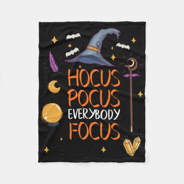 Halloween Hocuss Pocus Everybody Focus Spaß Lehrer Fleecedecke (Vorderseite)