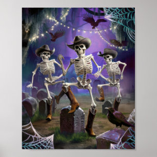Halloween-Hoedown-Herbst, Skelettschau Poster