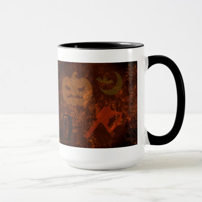 Halloween-Höhepunkte auf dem unheimlichen Hintergr Tasse (Rechts)