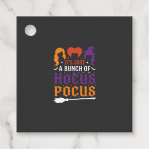 Halloween Hokuspokus Hexen-Typografie Vektor Geschenkanhänger