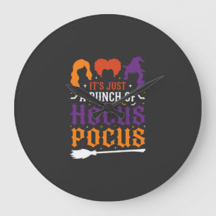 Halloween Hokuspokus Hexen-Typografie Vektor Große Wanduhr