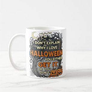Halloween Hol es Gruselig Baum Kürbisse Fledermäus Kaffeetasse
