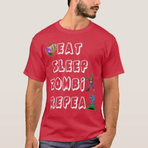 Halloween Holiday Eat No Sleep Zombie R T-Shirt