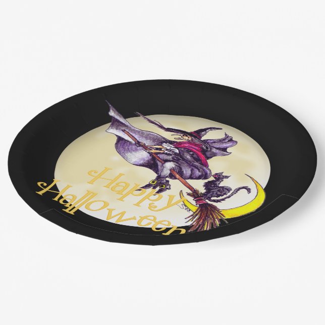 Halloween-Holiday-Teller Pappteller (Schrägansicht)