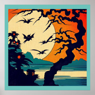 Halloween - Holzschnitt Art 7 Poster