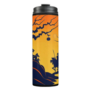 Halloween - Holzschnitt Stil 8 Thermosbecher