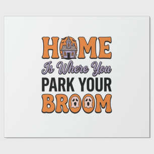 Halloween Home Park Your Broom Vintage-Typografie Geschenkpapier
