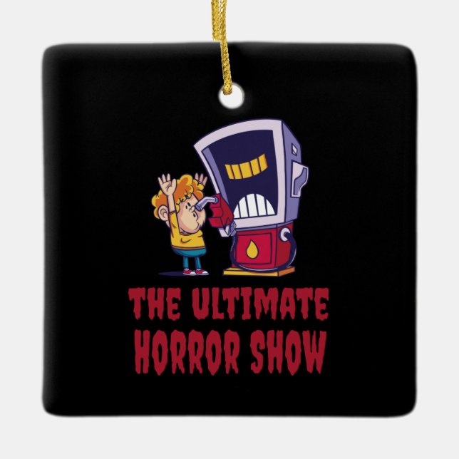 Halloween - Horror auf Tankstelle anzeigen Keramikornament (Vorderseite)