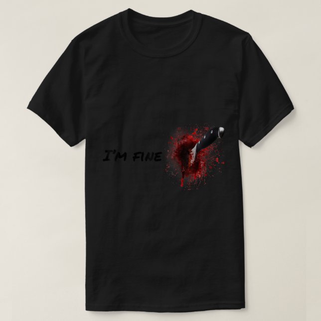Halloween-Horror Blutfleck Wunde & Blutverletzung T-Shirt (Design vorne)